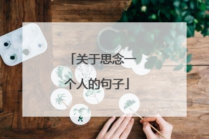 关于思念一个人的句子