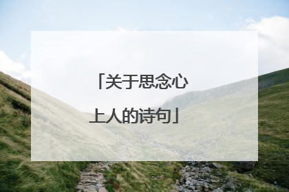 关于思念心上人的诗句