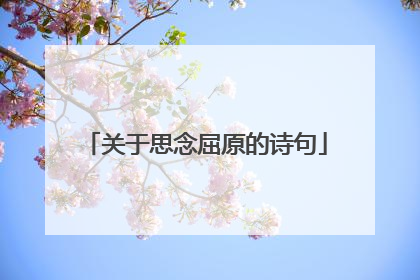 关于思念屈原的诗句