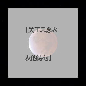 关于思念老友的诗句