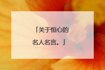 关于恒心的名人名言。