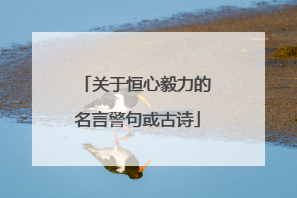 关于恒心毅力的名言警句或古诗