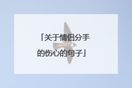 关于情侣分手的伤心的句子