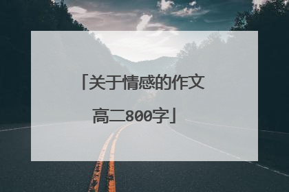 关于情感的作文高二800字