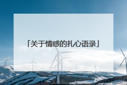 关于情感的扎心语录
