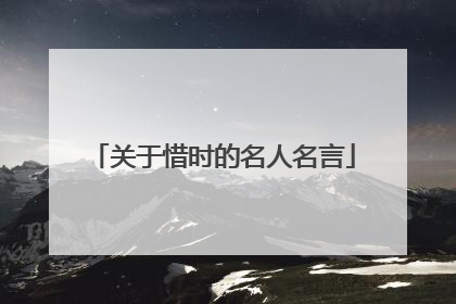 关于惜时的名人名言