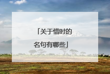 关于惜时的名句有哪些