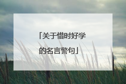 关于惜时好学的名言警句