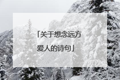 关于想念远方爱人的诗句