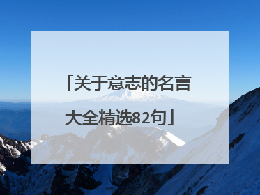 关于意志的名言大全精选82句
