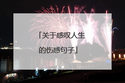 关于感叹人生的伤感句子