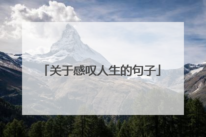 关于感叹人生的句子