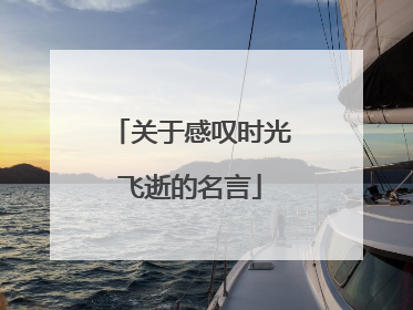 关于感叹时光飞逝的名言