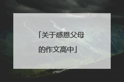 关于感恩父母的作文高中