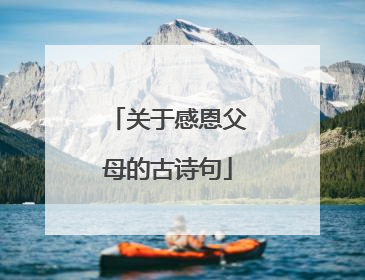 关于感恩父母的古诗句