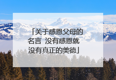 关于感恩父母的名言 没有感恩就没有真正的美德