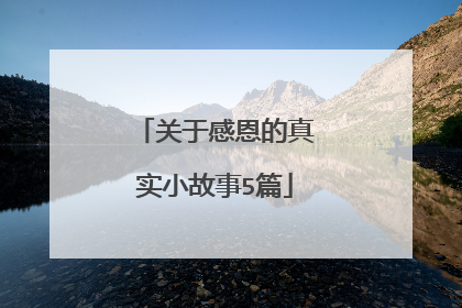 关于感恩的真实小故事5篇