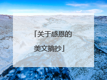 关于感恩的美文摘抄