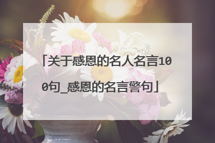 关于感恩的名人名言100句_感恩的名言警句