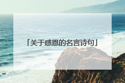 关于感恩的名言诗句