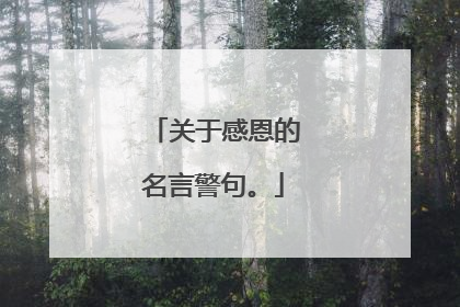 关于感恩的名言警句。