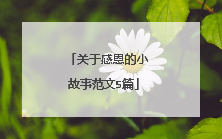 关于感恩的小故事范文5篇