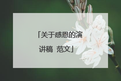 关于感恩的演讲稿 范文