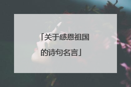 关于感恩祖国的诗句名言
