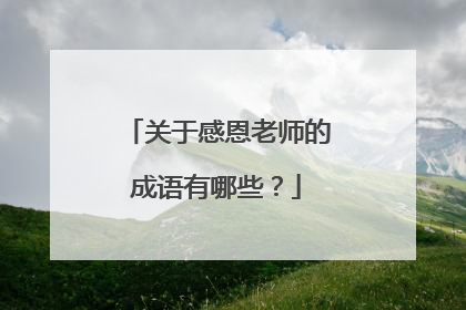 关于感恩老师的成语有哪些？