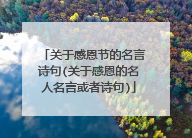 关于感恩节的名言诗句(关于感恩的名人名言或者诗句)
