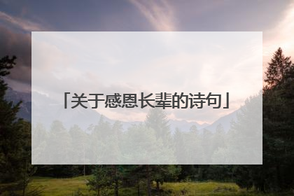 关于感恩长辈的诗句