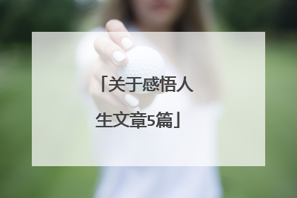 关于感悟人生文章5篇