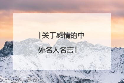 关于感情的中外名人名言
