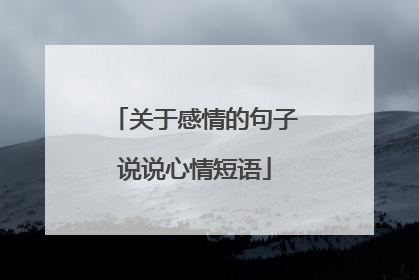 关于感情的句子说说心情短语