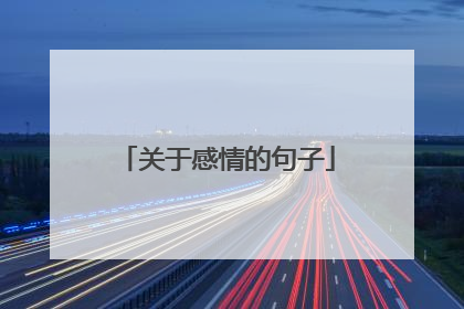 关于感情的句子