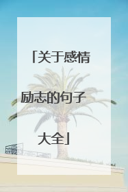 关于感情励志的句子大全