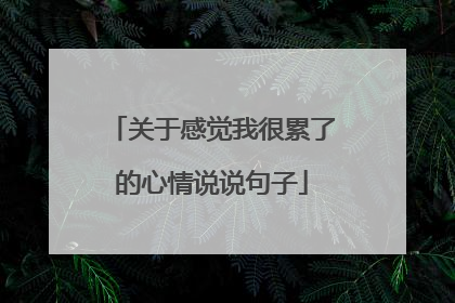 关于感觉我很累了的心情说说句子