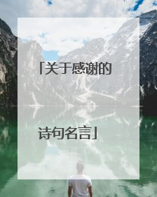 关于感谢的诗句名言