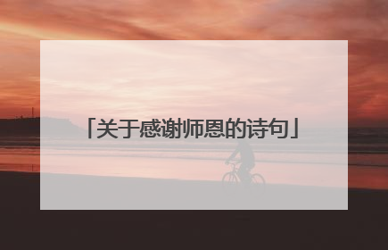关于感谢师恩的诗句