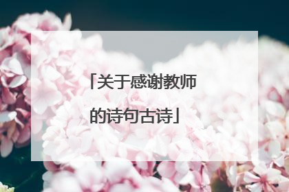 关于感谢教师的诗句古诗