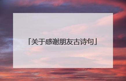 关于感谢朋友古诗句
