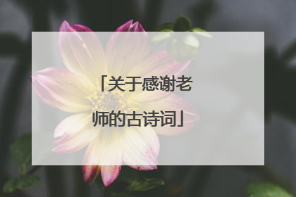 关于感谢老师的古诗词