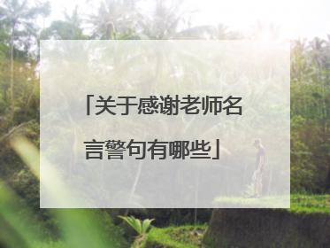 关于感谢老师名言警句有哪些