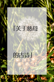 关于慈母的古诗