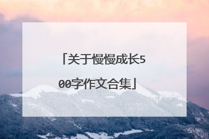 关于慢慢成长500字作文合集