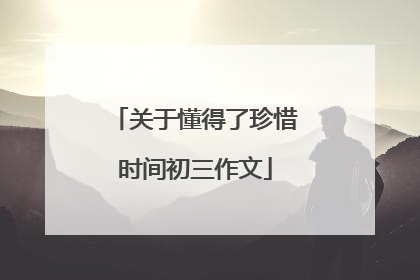 关于懂得了珍惜时间初三作文