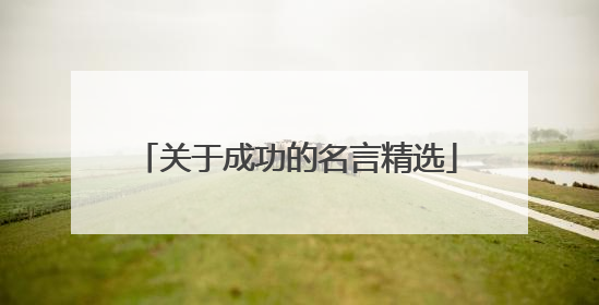关于成功的名言精选