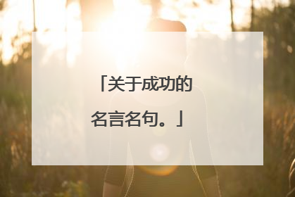 关于成功的名言名句。