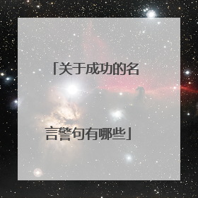 关于成功的名言警句有哪些
