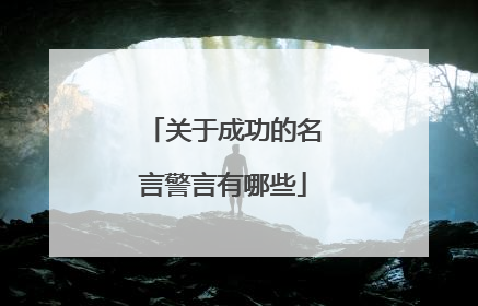 关于成功的名言警言有哪些